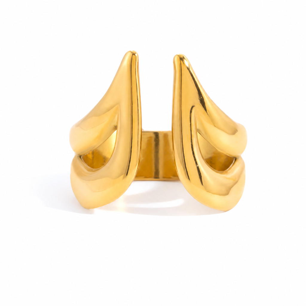 infinity drop ring gold edelstahl wasserfest modern