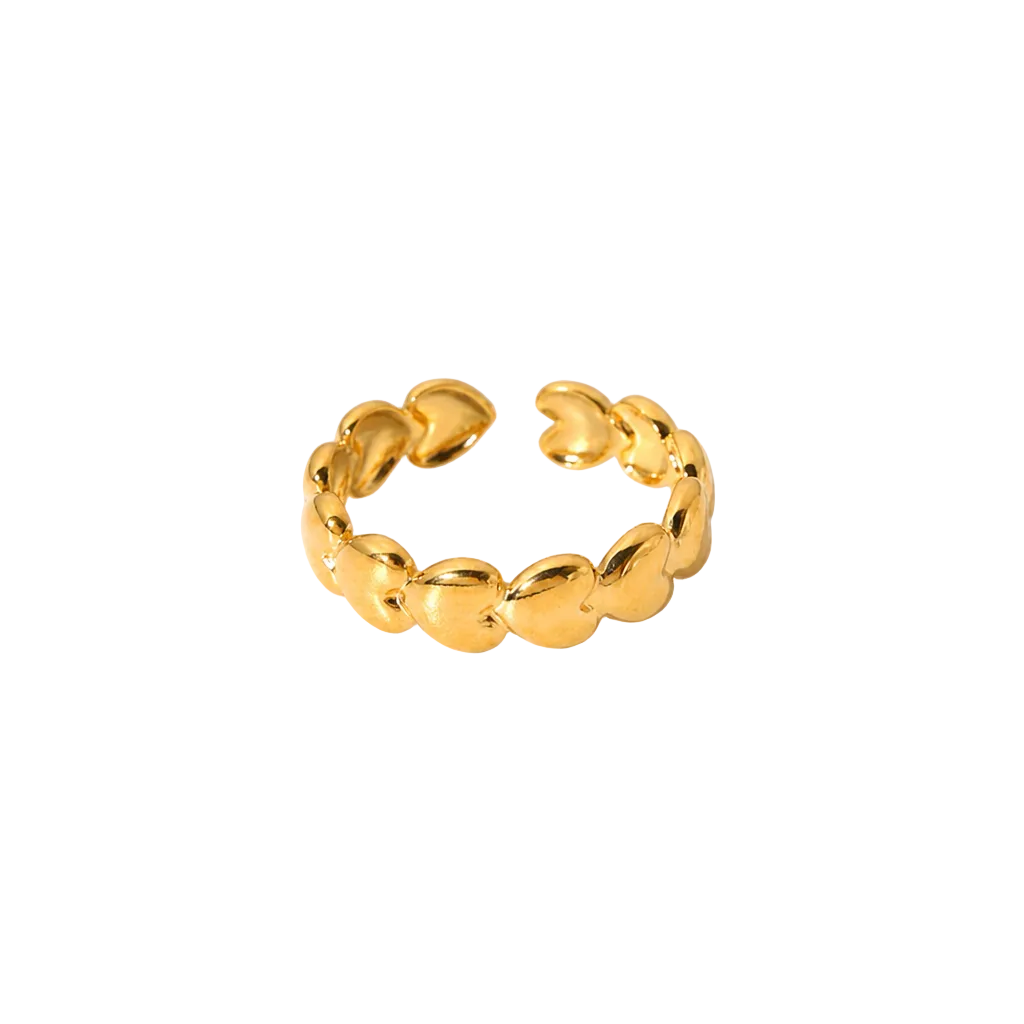 bubble stack ring ovale elemente gold edelstahl wasserfest