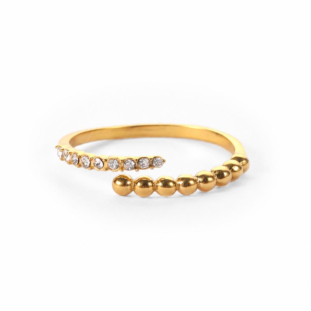 pearl sphere cuff gold perlen kugeln edelstahl wasserfest