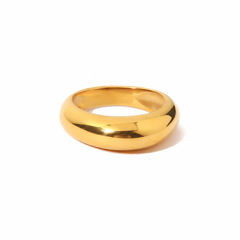 golden dome ring gold edelstahl poliert wasserfest