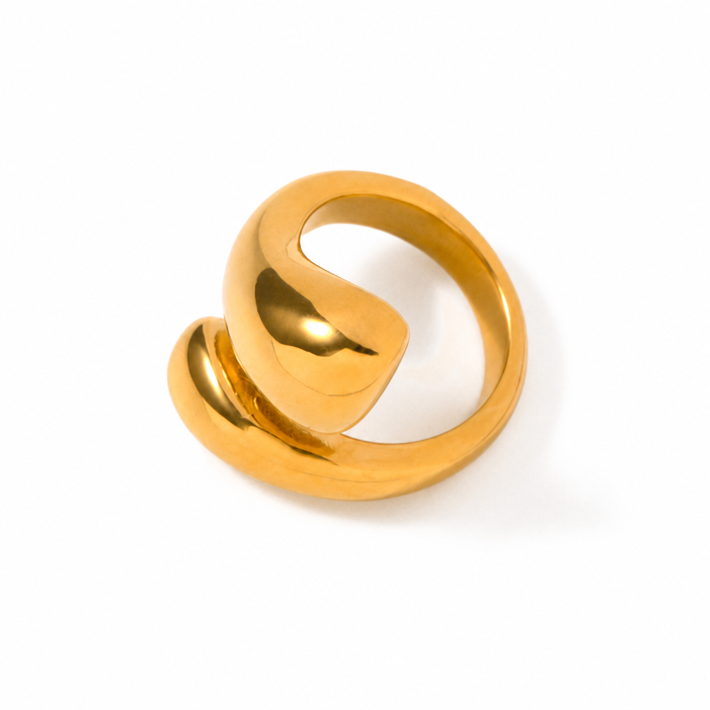 bold dome ring gold statement ring wasserfest edelstahl