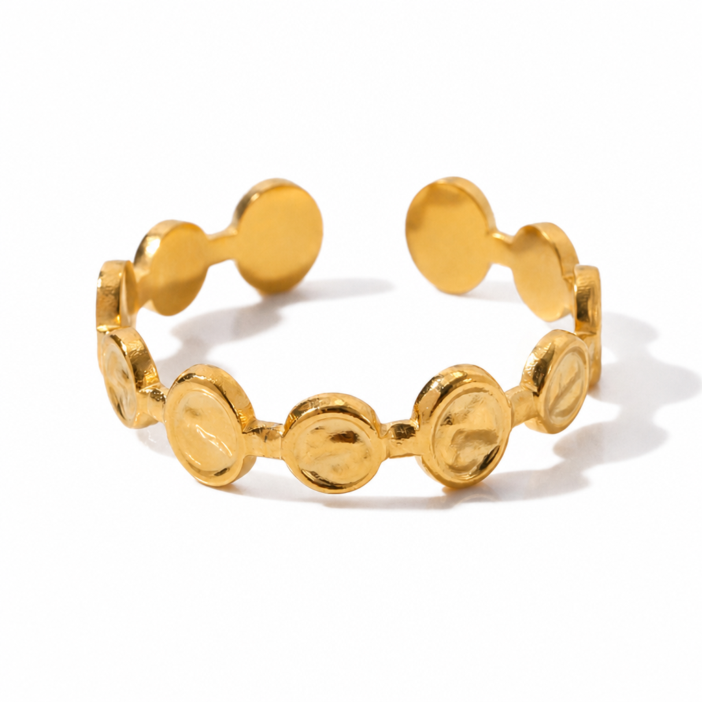 golden sphere bangle ring gold edelstahl wasserfest statement