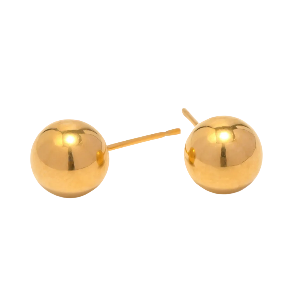 golden sphere stud detail minimalist