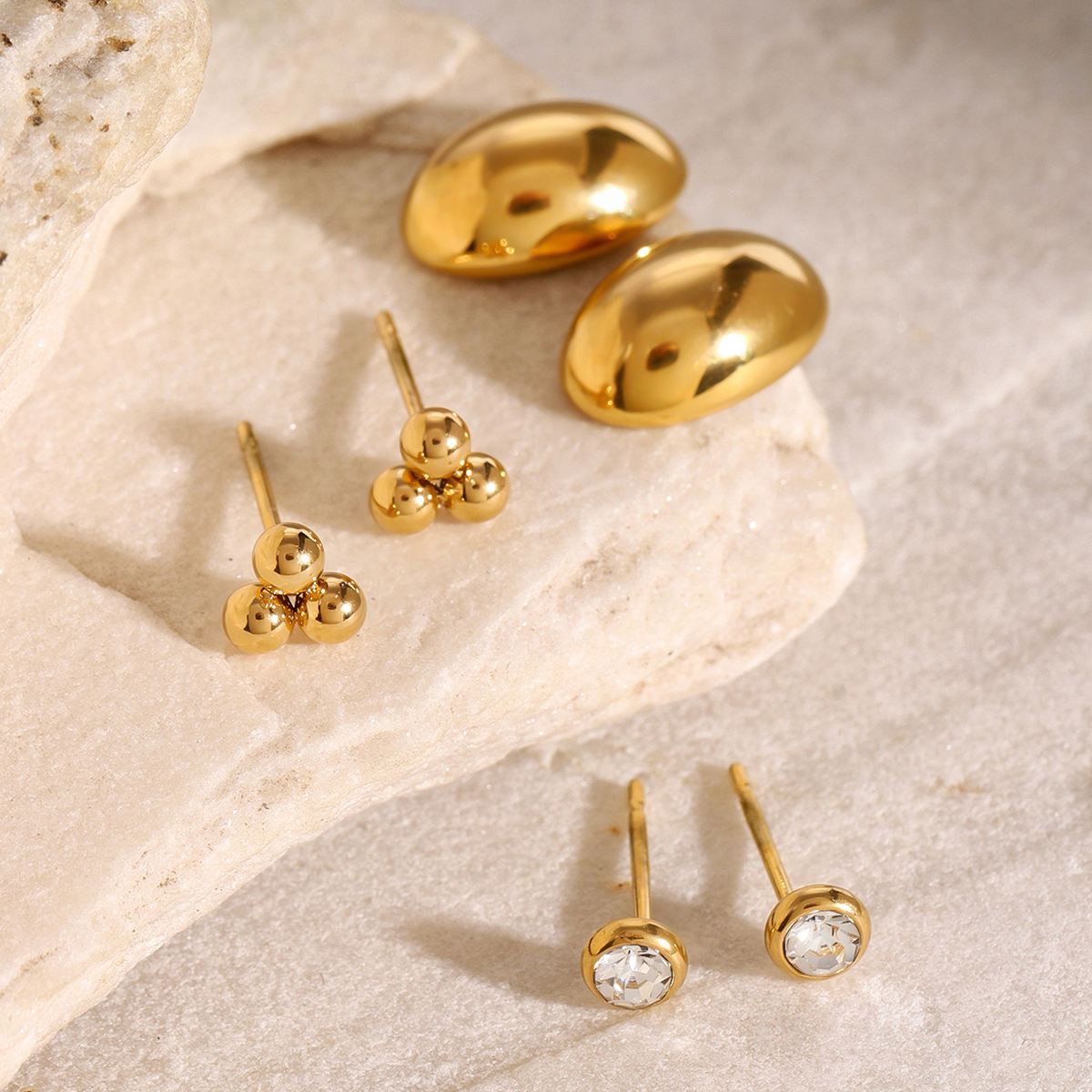 essentials earring set 18k vergoldet modern vielseitig