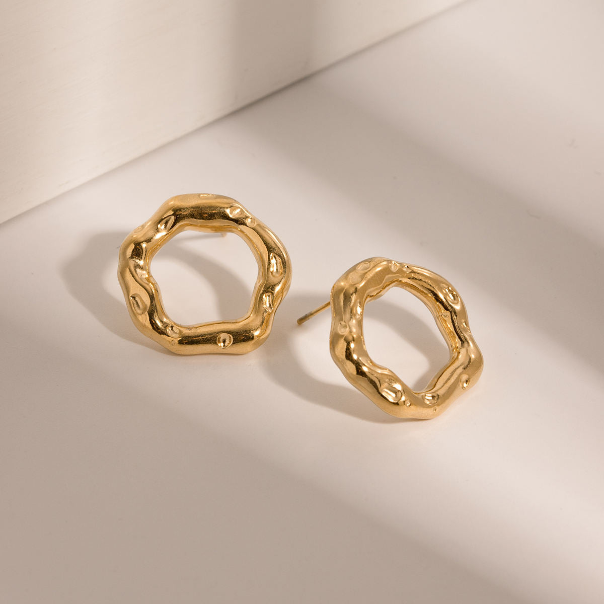 bold wave earrings gold minimalist design