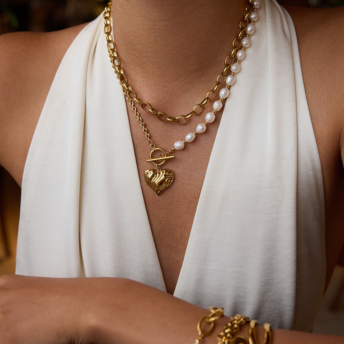 pearl love kette bicolor perlen gliederkette ansicht