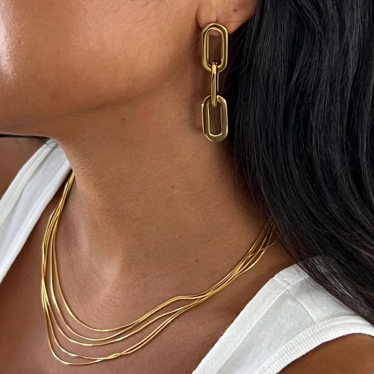 golden flow halskette schlicht elegant modell
